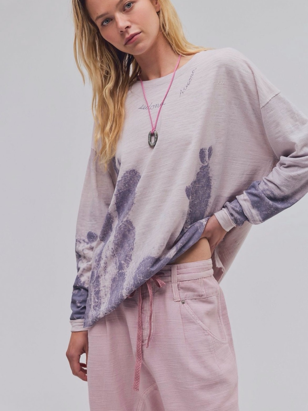 NWT We The Free Kai Long-Sleeve Top in Cactus Combo